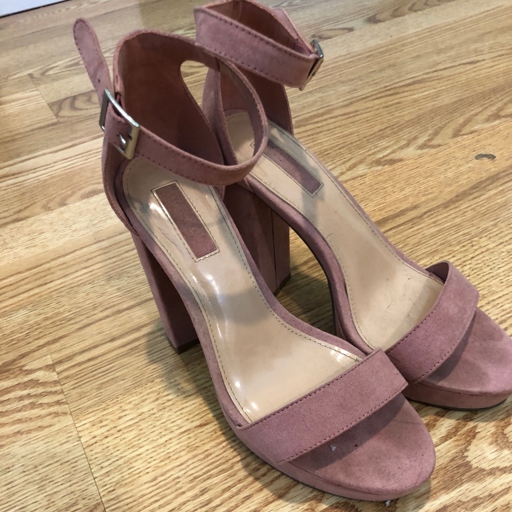 Platform suede pink heels.  Great condition.